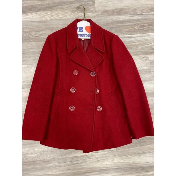 No brand Jackets & Blazers - Red Button Peacoat Women Size 8